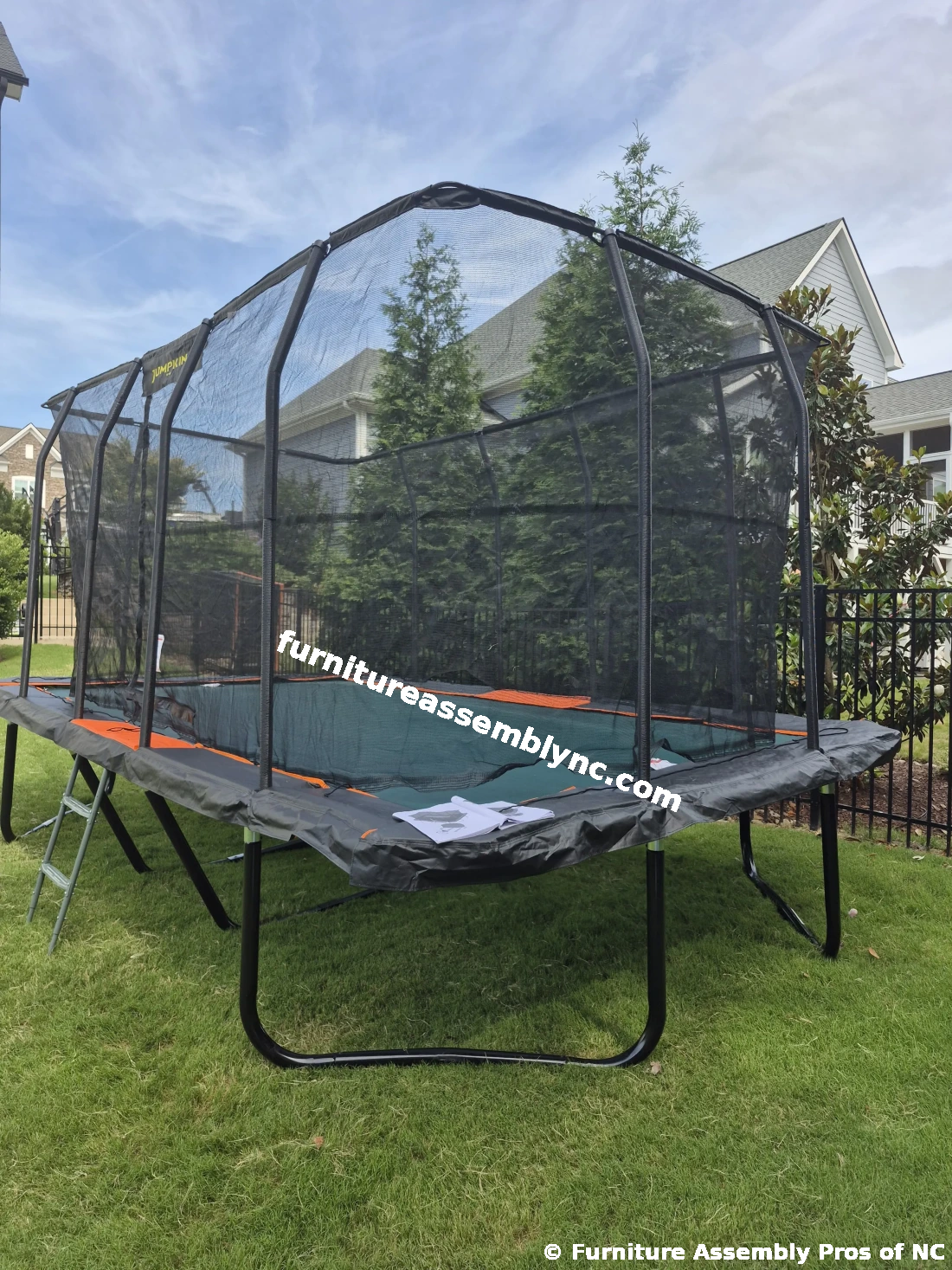 Large Outdoor Trampoline Assembly